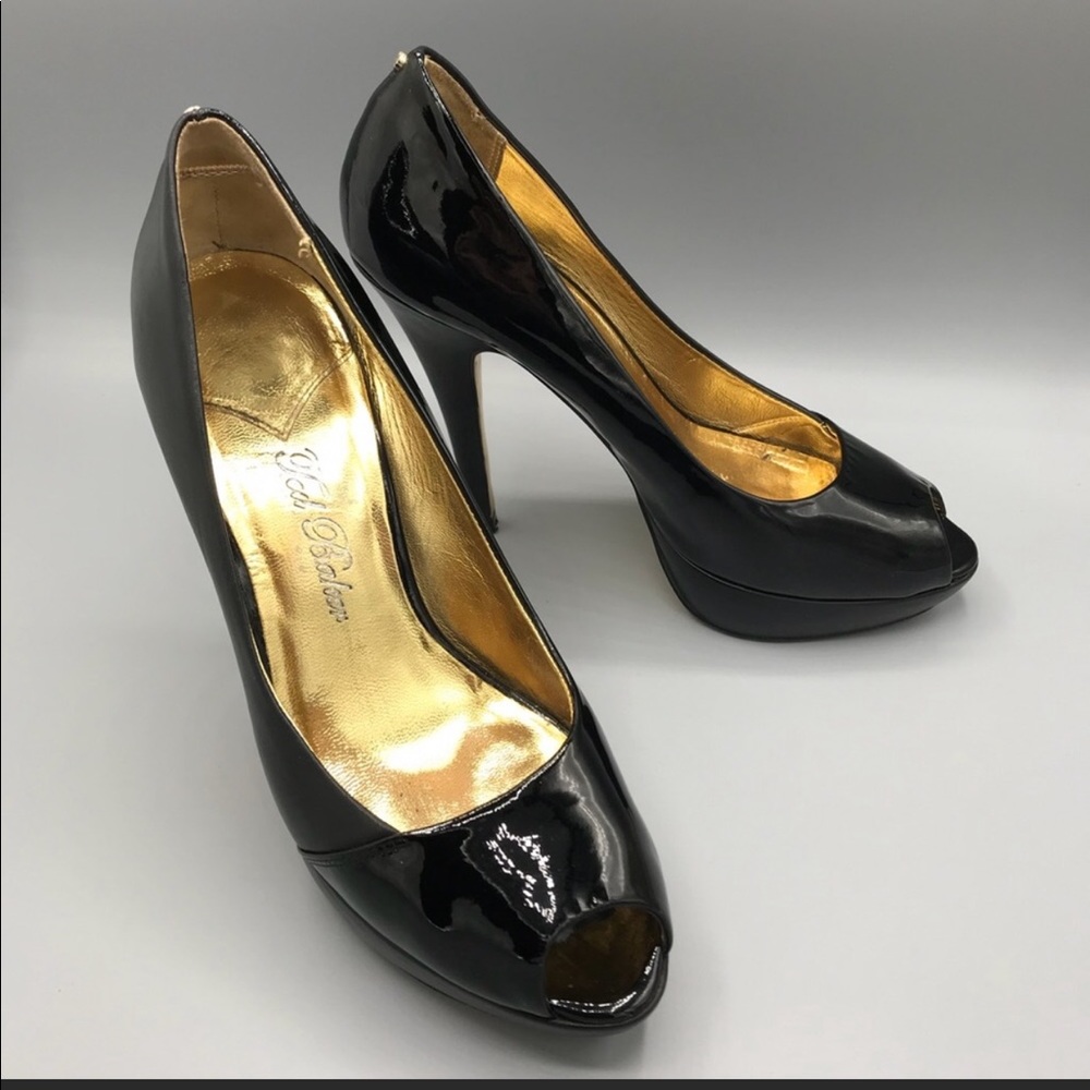 Ted Baker Black patent leather heels size UK5.
